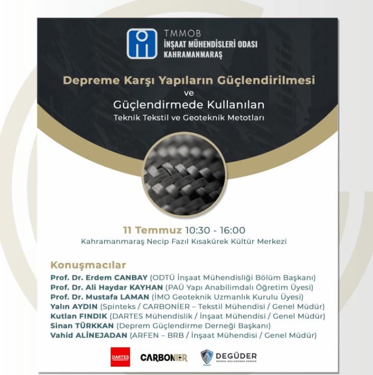 TMMOB Kahramanmaraş ile Depreme Karşı Yapıların Güçlendirilmesi Konferansı